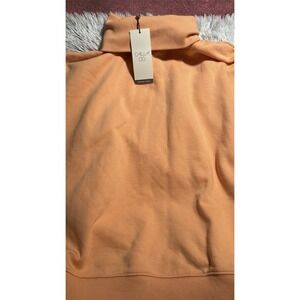 CALIA  Women XXL Apricot Orange Turtleneck Fleece Pullover Long Sleeve Oversize